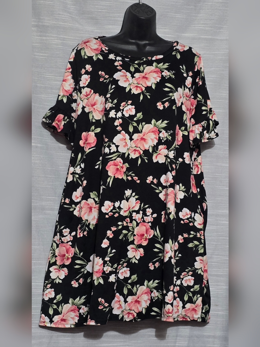 Perfect Top Dress Women Short Ruffle Sleeves Cottagecore Layer Sz Large Pockets